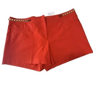Michael Kors Red Women's Shorts with chain accents. Size 16